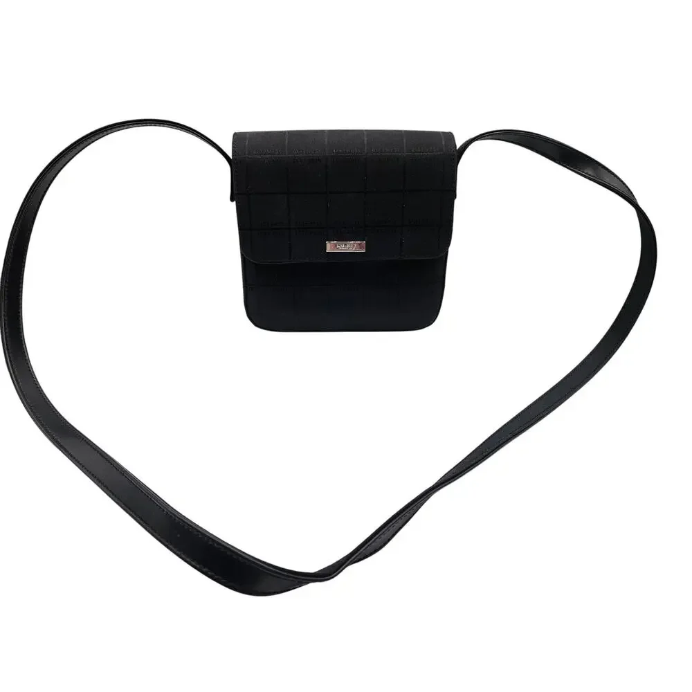 Nine West Women's Black Crossbody Bag Square‎ Pockets Magnet Snap Close